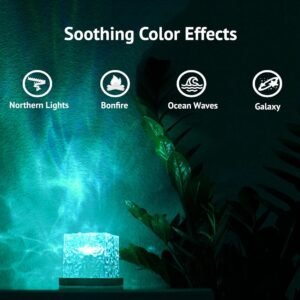 Ocean Wave Northern Lights Ripple Projector, Dimmable 16 Colors Ocean Wave Night Lightweight with Remote, Multi-Mode Sluggish Moving Ripple Effect, Underwater Aurora Lamp for Bedroom, Living Room, Party, Decor