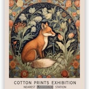 WLCXDZVR Print Canvas Wall Art William Morris Exhibition Print William Morris Poster Vintage Wall Art Textiles Art Fox Contemporary Living Room Bedroom Office Modern Art Decor 16x24in Unframed