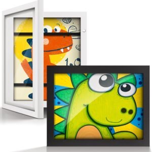 2-Pack 8.5×11 Kids Art Frames,Front Opening Kids Artwork Frames Changeable Child Artwork Picture Display,Children Storage Frame for Wall,Holds 50pcs Drawings,Craft,Art Project,Schoolwork.