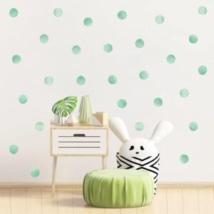 ROFARSO 120 Decals 2.2” Mint Green Polka Dots Wall Decals Stickers DIY Removable Peel & Stick Wall Art Decorations Home Decor for Nursery Bedroom Living Room Playing Room