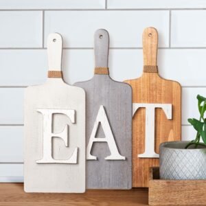 Barnyard Designs Hanging Eat Sign for Kitchen Wall Decor – Kitchen Wall Art Decor 6″ x 15″, Farmhouse Kitchen Decorations for Wall, Rustic Eat Signs for Dining Room Wall Decor, Multicolor