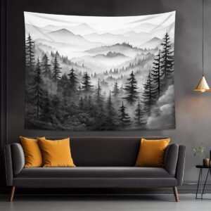 QGHOT Misty Forest Tapestry,...