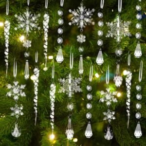 16Pcs Christmas Snowflake Ornaments Decorations,Sparkling Ornaments Set for Christmas Tree Decor Lighting Decoration Winter Wonderland Birthday New Year Party Supplies