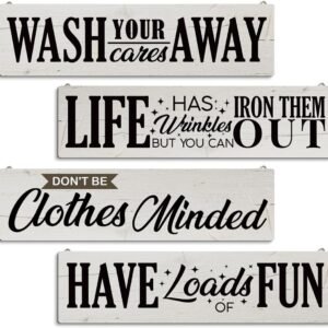 4 Pcs Laundry Room Decors,...