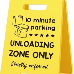 Funny Bathroom Time Limit Sign, 10 Minute Toilet Sign, Restroom Toilet Rules Signs, Funny Farmhouse Bathroom Decor for Home Boho Current Bathroom Restroom Shelf Decor Mini Floor Yellow Signs for Guest