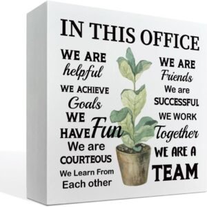 Office Decor, In this Office Sign, Box Sign Tabletop Decor 5x5inch, Inspirational Office Sign, Office Decor Art, Office Tabletop Decor, Office Gift for Coworker Colleagues, Teamwork Gift