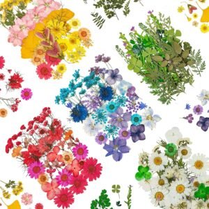 Dried Pressed Flowers, 170+ Pcs Mixed Dried Flowers for Resin, Bulk Natural Droughty Floral Resin Fillers Decoration Accessories for DIY Crafts, Scrapbooking